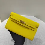 Yellow Leather Long Wallet
